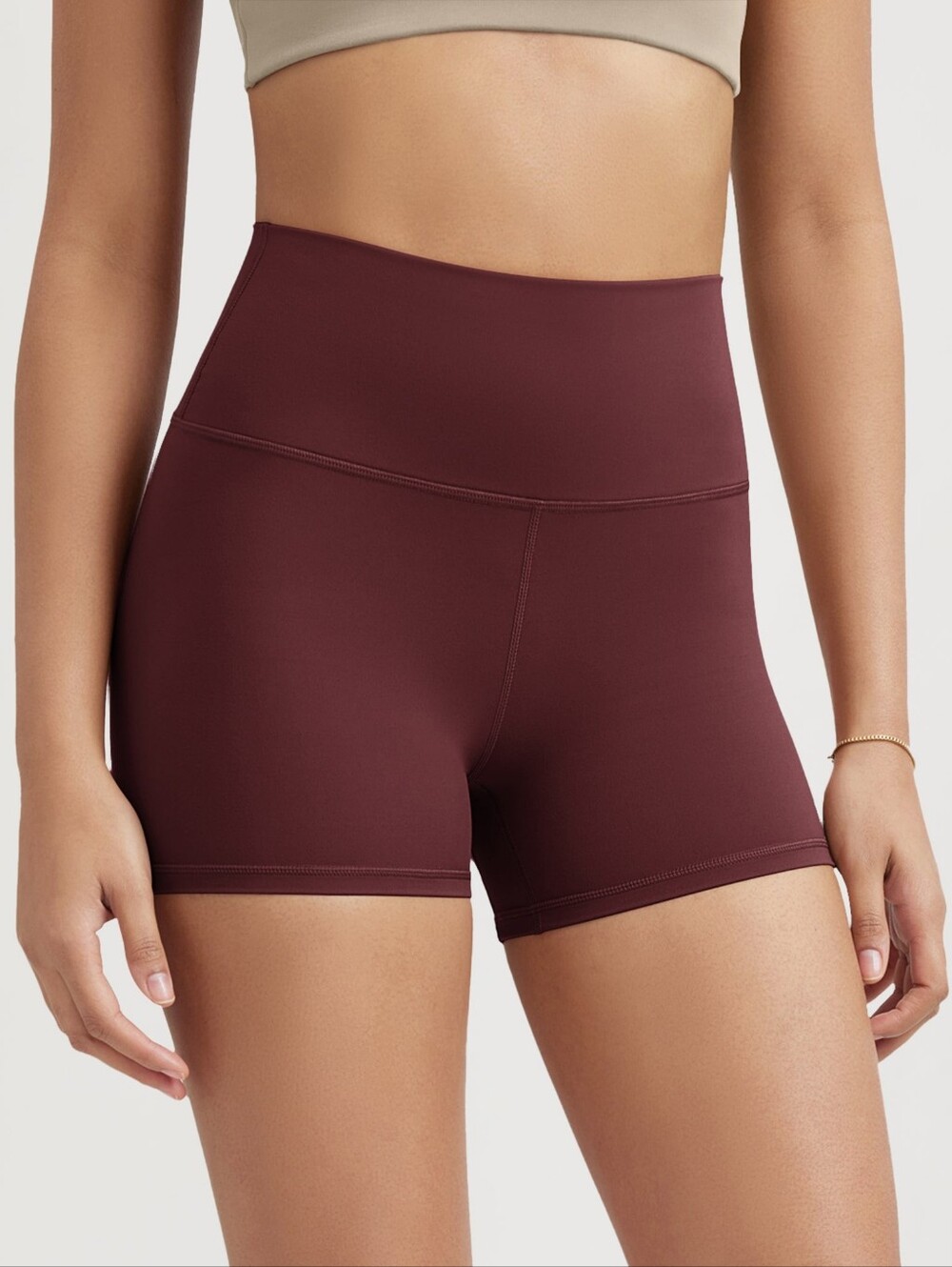 NWT Adodos Women's Burgandy ODLIFT 4" High Waist Biker Shorts - Size M